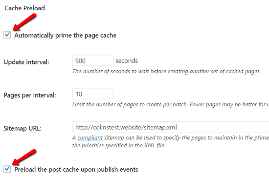 Configure Page Cache